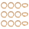 Unicraftale 12pcs Alloy Spring Gate Ring with Rhinestone FIND-UN0003-37KCG-1