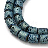 Electroplated Natural Lava Rock Beads Strands G-Z032-J04-12E-3