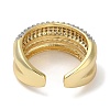 Rack Plating Brass Micro Pave Cubic Zirconia Cuff Finger Rings for Women RJEW-C114-16M-G-3