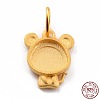 925 Sterling Silver Pendant Cabochon Settings STER-I020-01E-G-4