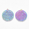 Ion Plating(IP) 201 Stainless Steel Filigree Pendants STAS-R102-11-2