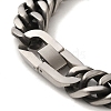 304 Stainless Steel Cuban Link Chain Bracelets for Women Men BJEW-Q341-15A-AS-3