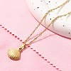 Summer Beach 304 Stainless Steel Pendant Rope Chain Necklaces for Women STAS-Z108-01G-02-1