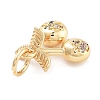 Rack Plating Brass Micro Pave Cubic Zirconia Pendants KK-Z071-85G-01-2