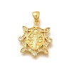 Religion Themed Rack Plating Brass Micro Pave Cubic Zirconia Pendants KK-L226-007G-10-1