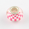 Large Hole Acrylic Checkered Pattern European Beads OPDL-Q129-M09-2