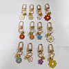 12Pcs Alloy Enamel Flower Pendant Decorations HJEW-PH01649-2