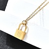304 Stainless Steel Rolo Chain Pendant Necklaces NJEW-S444-01G-23-4