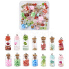28Pcs 4 Style Glass Wishing Bottle Pendant Decorations GLAA-FW0001-01-2