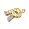 Brass Micro Pave Cubic Zirconia Pendants KK-B126-02G-R-2