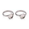 304 Stainless Steel Pad Ring Settings STAS-I184-01C-P-1