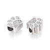 Brass Micro Pave Cubic Zirconia European Beads ZIRC-T002-101-2