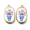 Fruit & Floral & Animals Printed Handmade Porcelain Pendants X-STAS-Z207-01G-07-1