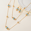Bohemian Style Brass Horse Eye Double Layer Necklaces & Earrings Sets for Women YG5819-1