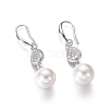 Shell Pearl Dangle Earrings EJEW-G263-12P-1