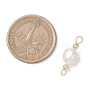Natural Freshwater Pearl with Synthetic Non-magnetic Hematite Potato Connector Charms PALLOY-JF04713-3