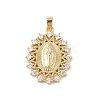 Brass Cubic Zirconia Pendants KK-Z050-25G-01-1