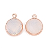 Brass Glass Charms KK-C228-01RG-2