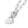 Non-Tarnish Heart 304 Stainless Steel Pendant Necklaces NJEW-JN02887-02-1