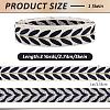 3 Yards Polyester Leaf Jacquard Ribbons SRIB-WH20020-020C-2