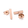 Ion Plating(IP) Cuboid 304 Stainless Steel Stud Crawler Earrings EJEW-O052-45RG-1