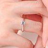 Rhodium Plated 925 Sterling Silver Micro Pave 5.2x3.1mm Moissanite Finger Rings for Women WG6524C-05-4