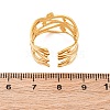 304 Stainless Steel Hollow Wide Cuff Rings for Women RJEW-F175-03G-04-3