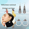 4 Sets 4 Style Tibetan Style Alloy Geometry Dangle Earrings for Women EJEW-AN0003-86-3