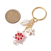 Tortoise Glass Seed Beaded Keychain KEYC-MZ00023-04-3