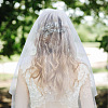 Nylon Mesh Bridal Veils with Hair Comb AJEW-WH0258-993-5