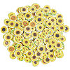 200Pcs 2-Hole Printed Wooden Buttons BUTT-SP0001-22-7