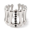 304 Stainless Steel Open Cuff Ring for Women RJEW-F166-04P-01-2