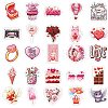 Sweet Valentine's Day 50Pcs PVC Adhesive Waterproof Stickers PW-WG24028-01-3