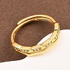 Brass Micro Pave Cubic Zirconia Cuff Rings for Women RJEW-Z113-21G-1