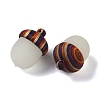 CHGCRAFT 4Pcs Acorn Box Synthetic Luminous Stone Pendants WOOD-CA0001-66-3