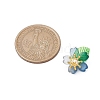 Flower Glass with Leaf Acrylic Charms HJEW-JM02572-02-3