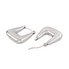 Non-Tarnish 304 Stainless Steel Trapezoid Thick Hoop Earrings for Women EJEW-B018-07P-2