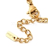 304 Stainless Steel Figaro Chain Heart Link Bracelets for Women BJEW-K237-10G-3