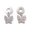 304 Stainless Steel Butterfly Dangle Stud Earrings for Women EJEW-G328-06-2