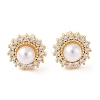 Rack Plating Brass Micro Pave Clear Cubic Zirconia Stud Earrings for Women EJEW-G394-28G-2