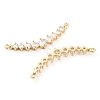 Brass Pave Clear Cubic Zirconia Connector Charms KK-Q789-44G-2