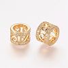 Brass Micro Pave Cubic Zirconia Beads ZIRC-K063-38-2