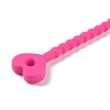 Heart Shape Silicone Cable Zip Ties AJEW-C034-02I-2
