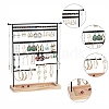 Iron Jewelry Display Stand with Wood Tray AJEW-Z032-01A-2