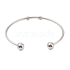 Tarnish Resistant Fashion 304 Stainless Steel Cuff Bangles Torque Bangles BJEW-H473-01P-4