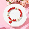 Valentine's Day Natural Dyed Mashan Jade Beaded Stretch Bracelets for Women BJEW-TA00575-1