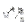 304 Stainless Steel Crystal Rhinestone Ear False Plugs STAS-C089-04D-P-2