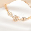 Brass Micro Pave Cubic Zirconia Link Chain Bracelets KK-R217-41G-3