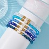 5Pcs Glass & Brass & Acrylic Beaded Stretch Bracelets Set BJEW-JB09677-01-2