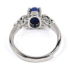 Oval Natural Lapis Lazuli Adjustable Rings RJEW-Q819-01P-03-4